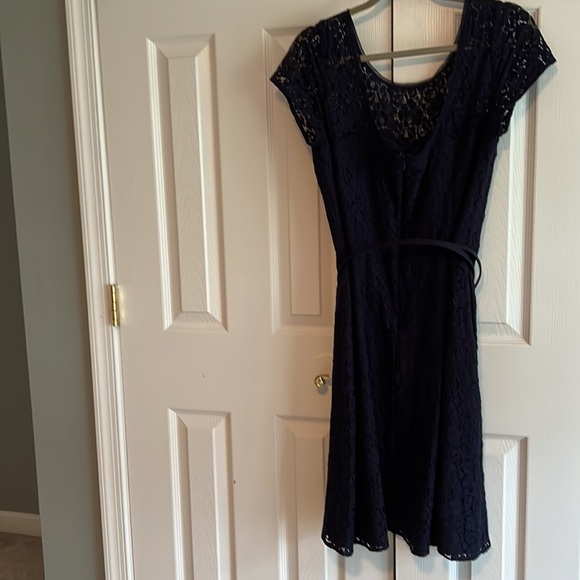 WHBM lace dress. Navy blue. Size 14. Great for a wedding or out to dinner! - Picture 2 of 6
